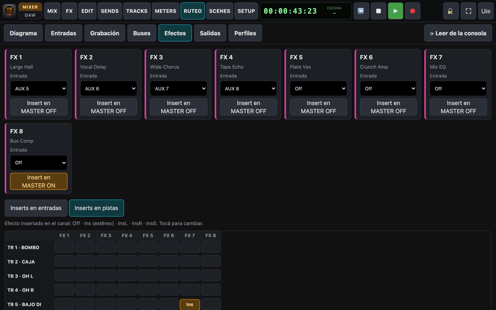 Effect routing