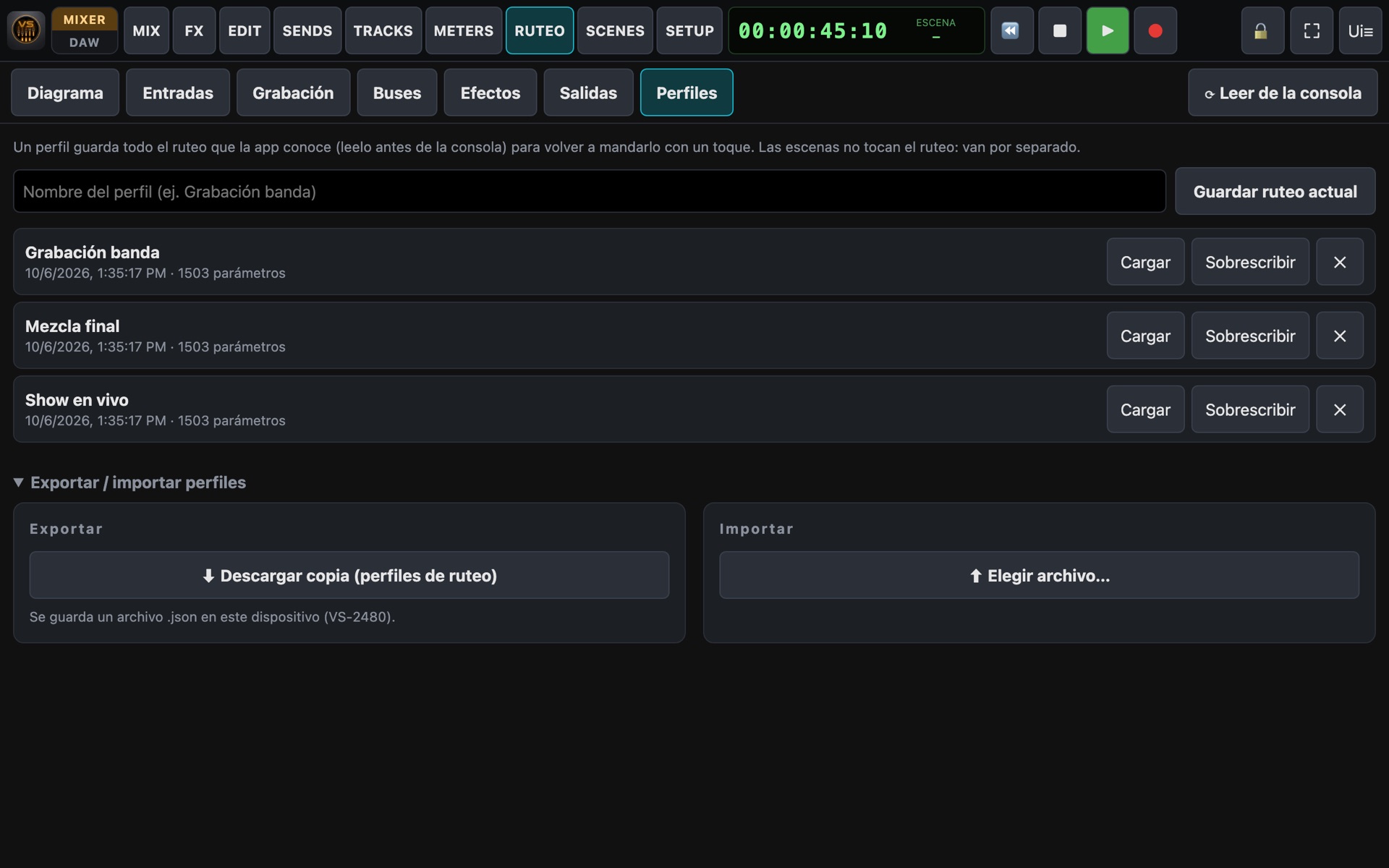 Routing profiles